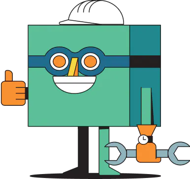 Block character giving thumbs up