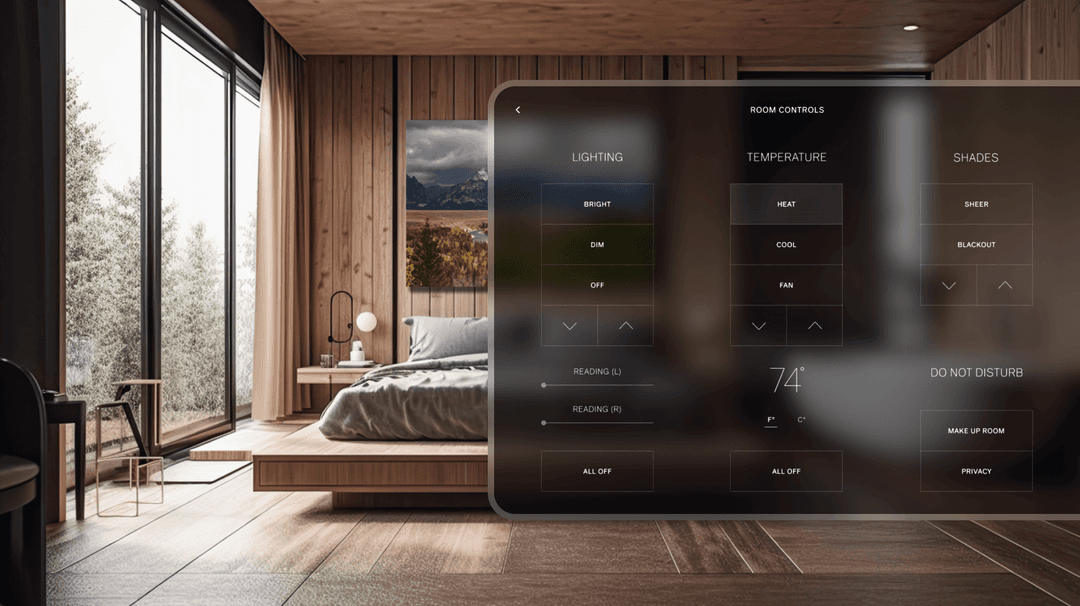 iPad hotel room controls application