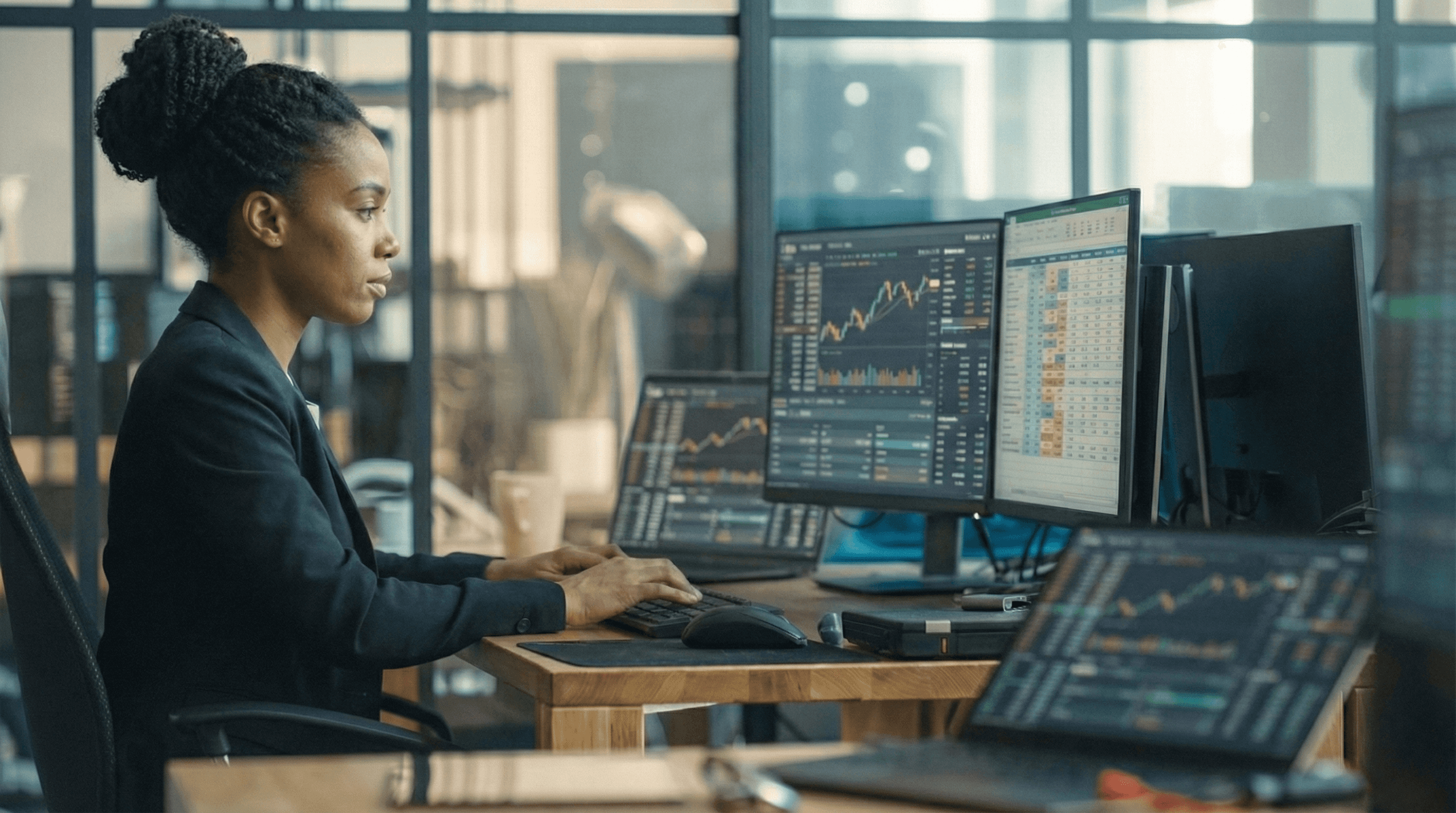 Women working in a finance office