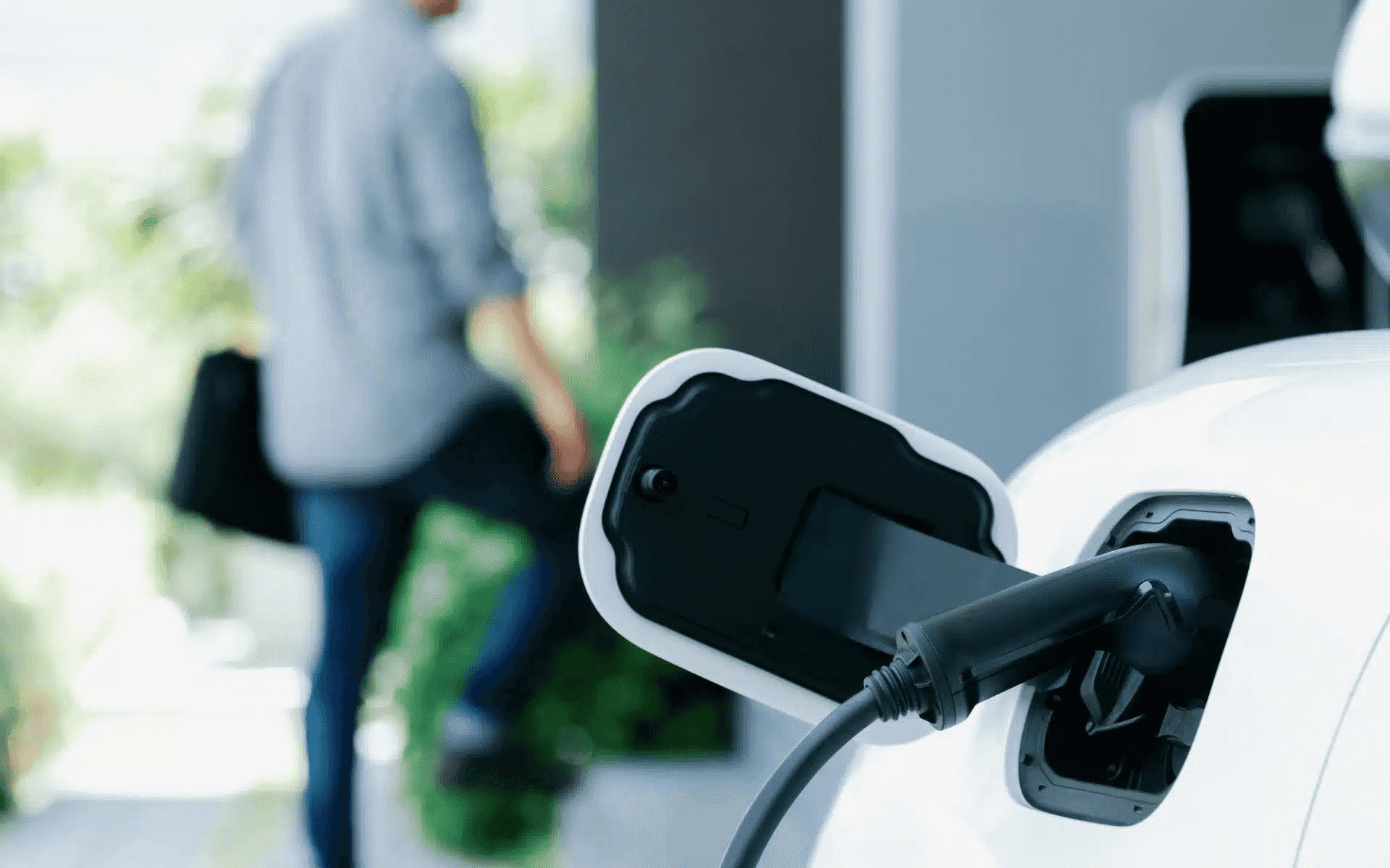 Vehicle plugged into a charger