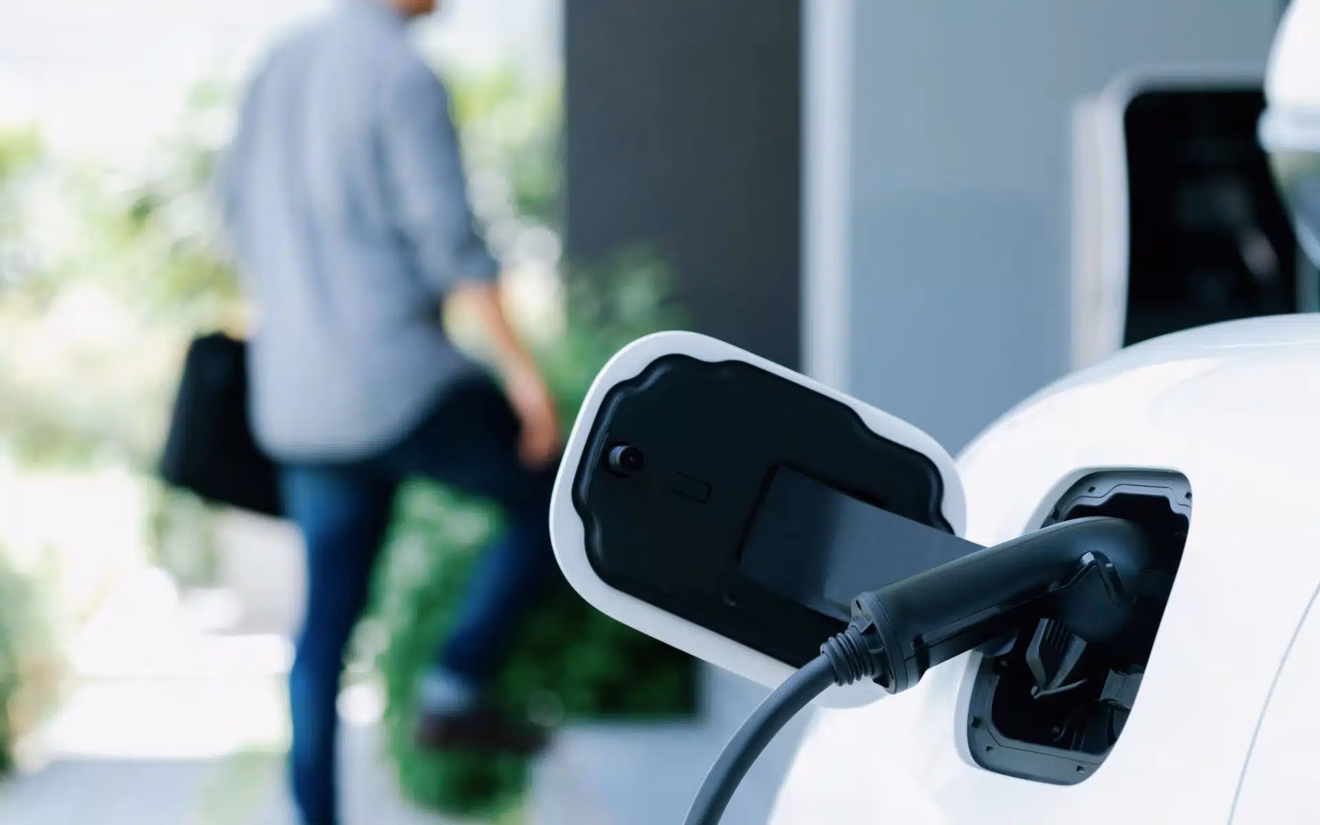Vehicle plugged into a charger