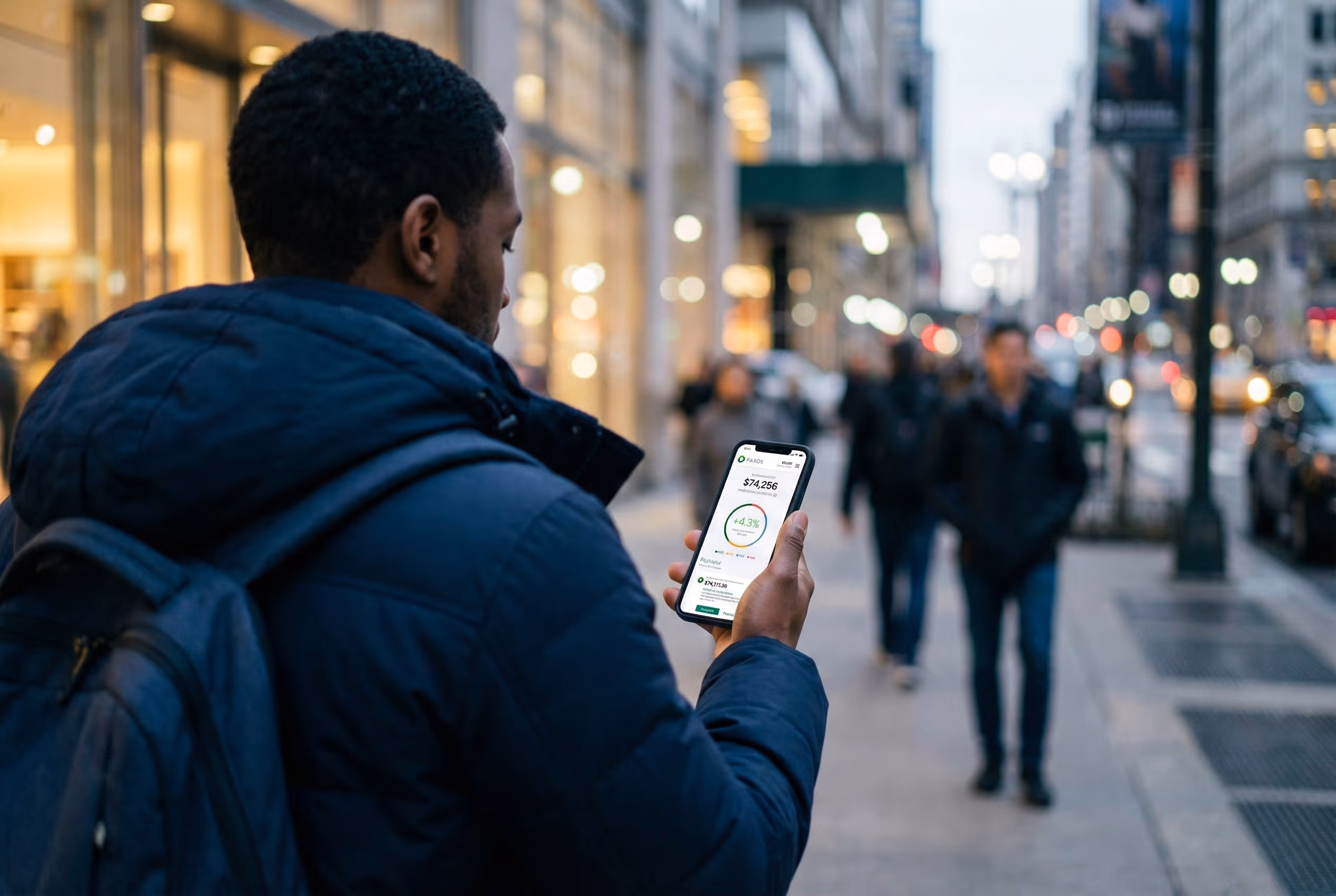 User interacting with the Paxos mobile interface