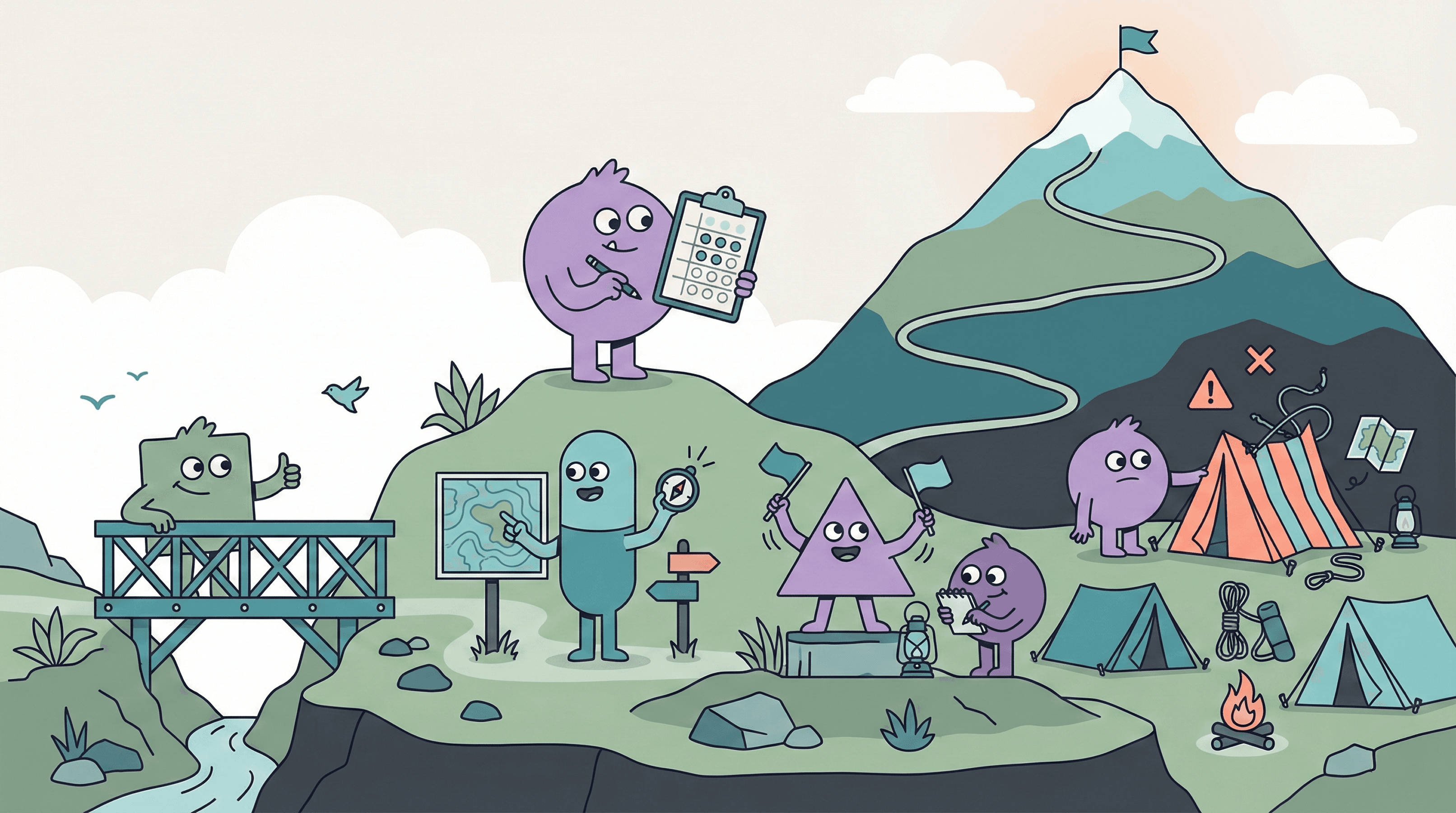 HappyFunCorp illustration team deciding what partner to go with