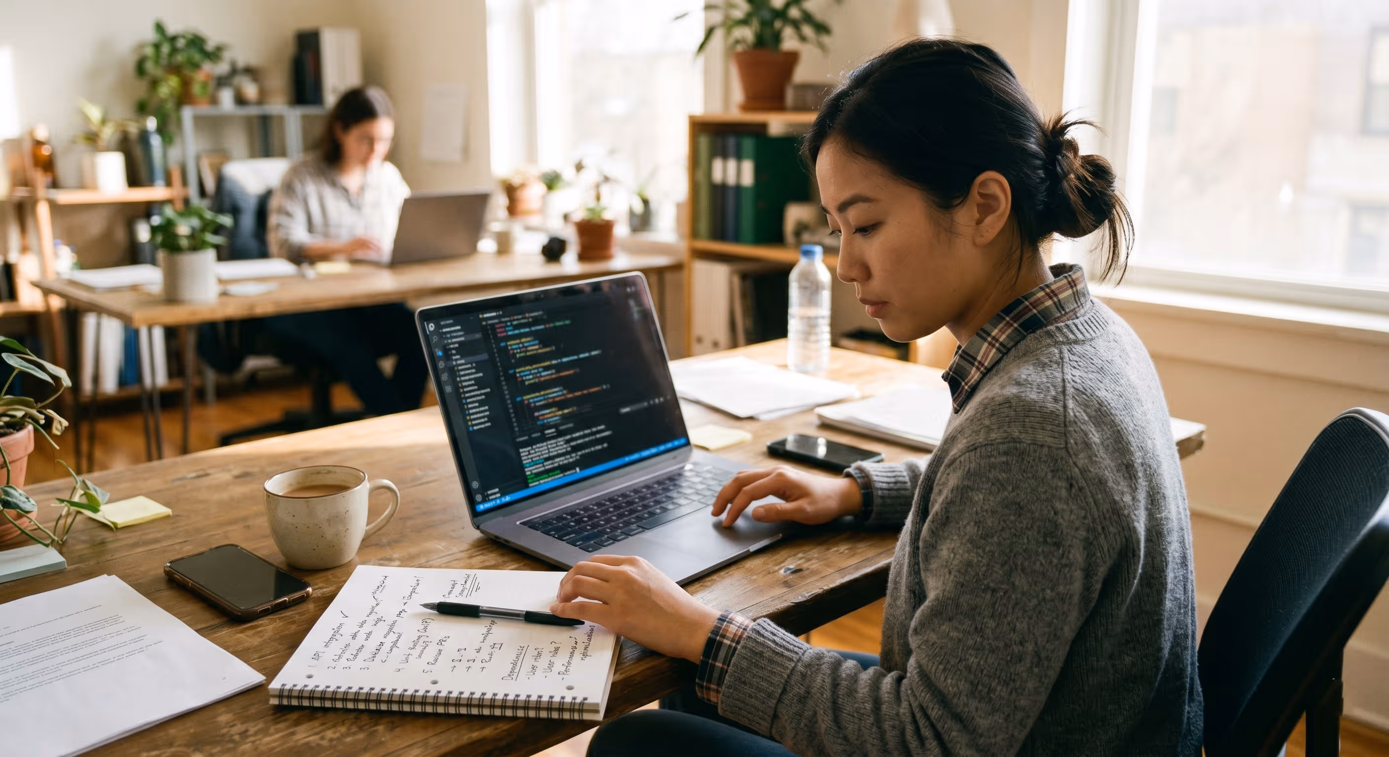 Women working on a computer